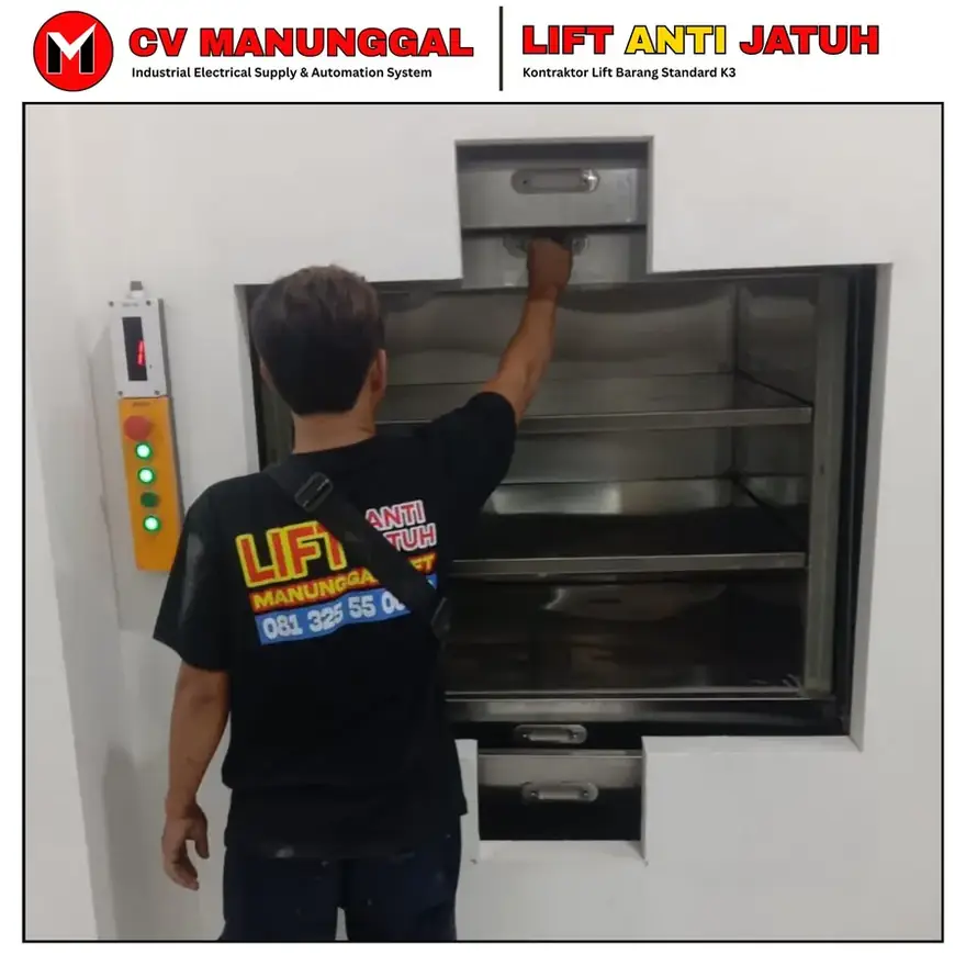 Sistem otomasi PLC lift CV Manunggal
